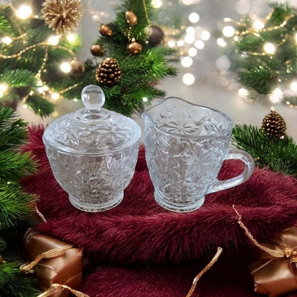 Princess House Fantasia Creamer and Sugar Bowl Lid Set